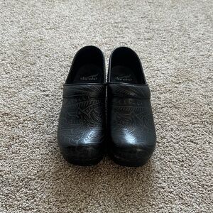 Dansko Embossed Black Clogs